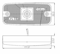 led zijmarkeringslamp universeel rood 1x led - led contourlamp - zijlamp - breedtelamp