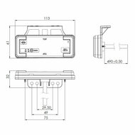 led zijmarkeringslamp inclusief houder universeel wit 2x led - contourlamp - zij lamp - breedtelamp