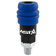 euroline veiligheidssnelkoppeling - 1/4 duims - uitwendig draad - mannelijk - asta