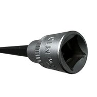 m10 twaalfkant spline dop uitwendig - 800 mm - 1/2 duims aansluiting - veeltanddop - meertanddop - spline bit - asta