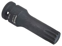 m16 twaalfkant spline dop uitwendig - 78 mm - 1/2 duims aansluiting - veeltanddop - meertanddop - spline bit - asta