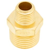 messing verloopstuk luchtkoppeling - 1/2&#039;&#039; naar 1/4&#039;&#039; - verloopnippel - luchtnippel - asta