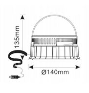 led waarschuwingslamp 12/24 volt kabel met sigarettenstekker 40x led - zwaailamp - waarschuwingslamp