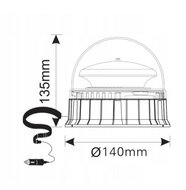led waarschuwingslamp 12/24 volt kabel met sigarettenstekker 45x led - zwaailamp - waarschuwingslamp