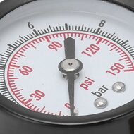 drukmeter verticaal - 63 mm - manometer - 3/8&#039;&#039; aansluiting - drukregelaar klok - zionair