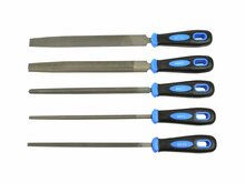 metaalvijl set 200 mm - vijlset 5 delig - vijl - staalvijl - sleutelvijl - geko