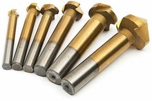 conische verzinkboorset - 6,3 tot 20,5 mm - afbraamboren - 6 dlg - boor set - verzinkfrees - geko