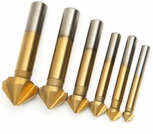 conische verzinkboorset - 6,3 tot 20,5 mm - afbraamboren - 6 dlg - boor set - verzinkfrees - geko