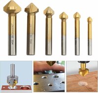 conische verzinkboorset - 6,3 tot 20,5 mm - afbraamboren - 6 dlg - boor set - verzinkfrees - geko