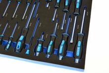 schroevendraaiers in foam inlay - schroevendraaier set 21 delig - platkop, torx en kruiskop schroevendraaierset - geko