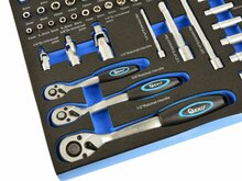 foam inlay doppenset 80 delig - doppendoos 1/4 - 3/8 en 1/2 duims - ratelset - gereedschapsset - geko