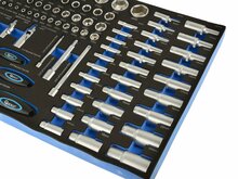 foam inlay doppenset 80 delig - doppendoos 1/4 - 3/8 en 1/2 duims - ratelset - gereedschapsset - geko