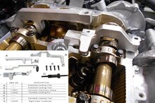 bmw&nbsp;mini peugeot en citroen - 1.4 vti - 1.6 thp 16v (N12 -&nbsp;N14 -&nbsp;R55) - kettingspanner en krukasbevestigin