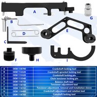 timingset bmw&nbsp;n47 - n47S - n57 en n57S&nbsp;diesel 1.6 -&nbsp;2.0 en 3.0L - nokkenasuitlijngereedschap&nbsp;- dist