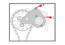 renault - nissan - vauxhall - opel - 1.6 -&nbsp;2.0 -&nbsp;2.3 cdti en dci - diesel krukaspoelie-vasthoudgereedschap - nokkenasuitlijng