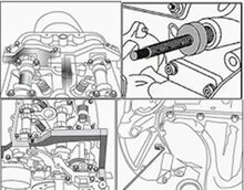 bmw - mini n14 en w10 - w11 timinggereedschap - nokkenastandwiel 1.6 motoren in de Mini generaties r50 r52 
