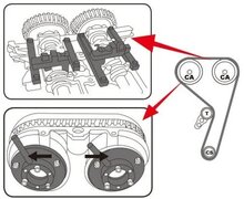 ford 1.0 gtdi ecoboost 3 cilinder vct nokkenas vergrendelingset - vliegwielvergrendeling - spannervergrendeling
