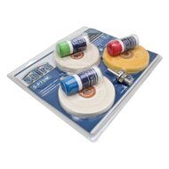 polijst set 7 delig voor zacht metaal - polijstschijf - katoenen poetspad - satra