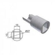 kederbuis - adapter onderstop opspanbuis - onderste adapter voor zeilspanningsprofiel fi27mm vierkant 