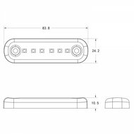 led zijmarkeringslamp donker wit 6x led - contourlamp - zijlamp - markeringslamp