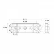 led zijmarkeringslamp donker wit 3x led - contourlamp - zijlamp - markeringslamp