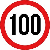 maximale snelheidssticker 100 km/h - snelheid sticker 200 mm - snelheidsbeperking sticker - klasse 1
