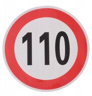 maximale snelheidssticker 110 km/h - snelheid sticker 200 mm - snelheidsbeperking sticker - klasse 2
