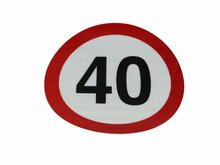 maximale snelheidssticker 40 km/h - snelheid sticker 200 mm - snelheidsbeperking sticker - klasse 2