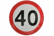 maximale snelheidssticker 40 km/h - snelheid sticker 200 mm - snelheidsbeperking sticker - klasse 2