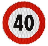 maximale snelheidssticker 40 km/h - snelheid sticker 200 mm - snelheidsbeperking sticker - klasse 2