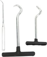 3 delig haken set&nbsp;recht en s vorm - o ringen verwijder set - afdichtring verwijderaar - Keerring trekker - haakset - precisie 