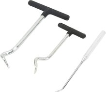 3 delig haken set&nbsp;recht en s vorm - o ringen verwijder set - afdichtring verwijderaar - Keerring trekker - haakset - precisie 