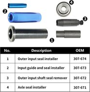 ford en volvo keerring (de)montage set - gereedschap set voor afdichtringen met dubbele koppeling - oliekeerringen montage