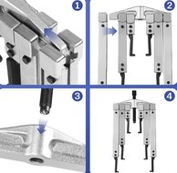 lagertrekker - binnenlager trekker - buitenlagertrekker - poelietrekker - pulley trekset 12 delig