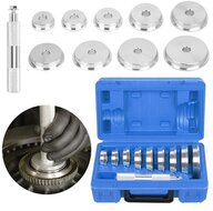 keerring montage set - 10 delig slagset lagers&nbsp;- lager montage set - wiellager pers en druk set - slagschijf - slagadapater&nbsp;