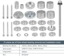 wiellager montage en demontage set - 34 delige persschijven - drukschijven&nbsp;&nbsp;- universele lager montage - lagerada