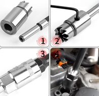 8 delige diesel verstuiverzitting reiniger -&nbsp;injector cleaner - verstuiver zitting schoonmaak set - koolstof frees - freesset