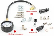 19 delige diesel compressiemeter - druk&nbsp;tester - compressie meter - drukmeter voor diesels