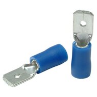 kabelschoenen 6.3 mm blauw ge&iuml;soleerd 50 stuks - kabelschoen - krimpschoen