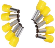 100 delig 6 mm adereindhuls geel - kabelschoen pen - adereind kabelschoenen - connector - connectoren