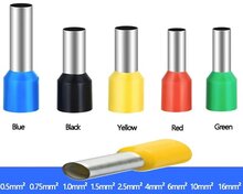 100 delig 6 mm adereindhuls geel - kabelschoen pen - adereind kabelschoenen - connector - connectoren