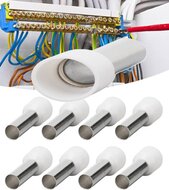 100 delig 0.5mm2 adereindhuls wit&nbsp;- kabelschoen pen - adereind hulzen - connectorpin - pennen
