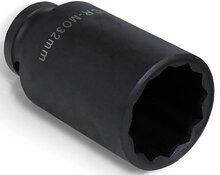 12 kant aandrijfas doppenset 30 - 32 - 36 mm - veeltands doppen - krachtdoppen - aandrijf as veel tand krachtdop