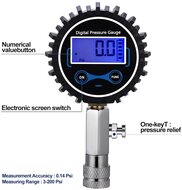 8 delig 0 tot 14 bar digitale benzine compressietester - compressiemeter - brandstofdrukmeter - druktester&nbsp;