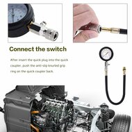 8&nbsp;delig compressietester -&nbsp;compressiemeter benzinemotor - compresie tester - drukmeter - brandstof druk meter