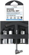 16 -&nbsp;18 - en 21mm bougiesleutel set 4 delig - bougiedoppen - bougie dop set - glowplug socket set