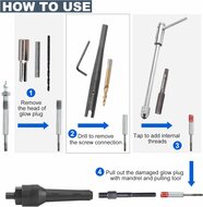 M8 en M10 gloeibougie verwijderingsset - reparatie set gloei bougies - uitboorset glowplug - uittrekset gloeibougies