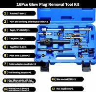 M8 en M10 gloeibougie verwijderingsset - reparatie set gloei bougies - uitboorset glowplug - uittrekset gloeibougies