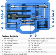 M8 en M10 gloeibougie verwijderingsset - reparatie set gloei bougies - uitboorset glowplug - uittrekset gloeibougies