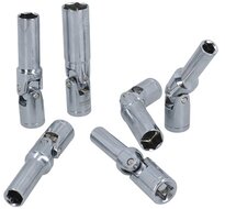 6 delige knikbaar 8 tot 16 mm 3/8'' aansluiting bougiesleutel set - bougie dop - bougiedoppen met draaikop - glow